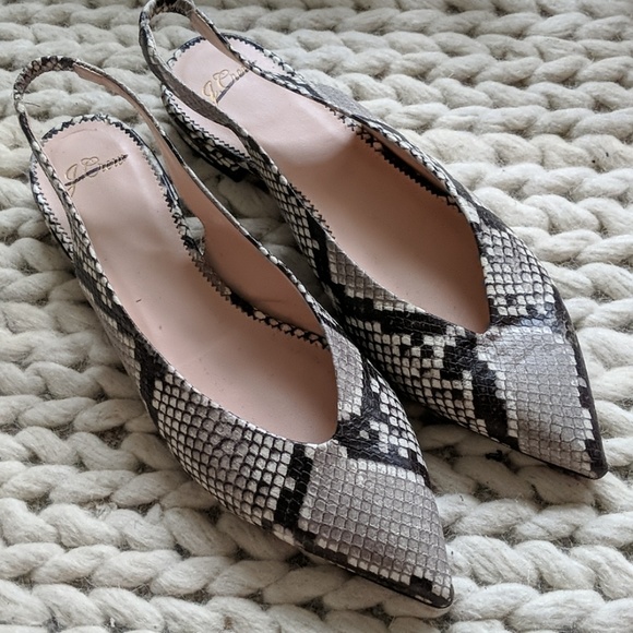 J. Crew Shoes - JCrew slingback snakeskin sz 9.5